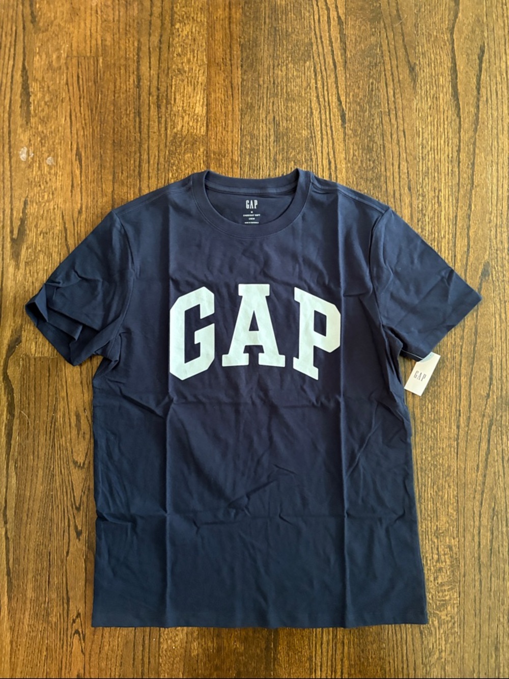 GAP Navy Everyday Soft Crew T-Shirt with White Logo